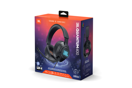 JBL Quantum 400 - Black - USB over-ear PC gaming headset with game-chat dial - Detailshot 15